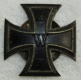 Scarce Vaulted WW1 Iron Cross 1st Class With 2pc Screw Back-.800 Silver Marked