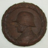 Unique One Of A Kind WW1 German Soldier Hand Carved Plaque-Artist Signed