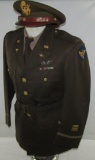 WWII Period USAAF Pilot's Uniform Grouping-8th AAF/Bullion Wings-Visor Hat/Shirt/Tie-Named