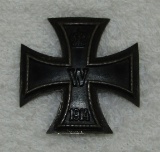 Early WW1 German Iron Cross 1st Class W/Pin Back-Semi-Vaulted-.800 Silver