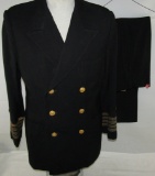 WW2 Period USN Line Captain's Double Breasted Jacket W/Pants