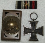 3pcs-WW1 German Soldier Match Safe/Iron Cross 2nd Class/Ribbon Bar
