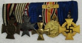 WW1/WW2 5 Place Parade Mounted Medal Bar.