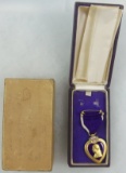 Original Early WW2 Type USN/USMC Split Wrap Brooch Purple Heart With Case-Mailing Box