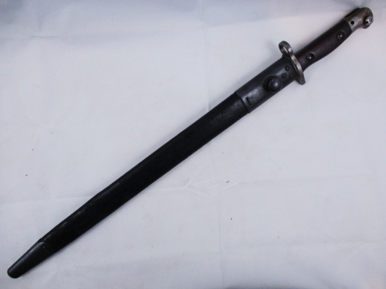 British 1907 Enfield Bayonet w/leather Scabbard - Anderson