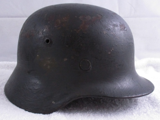 WWII German M35 Black Camo Helmet