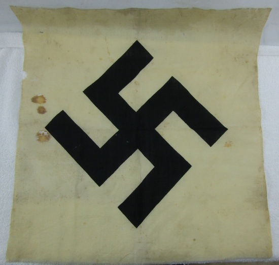 Single Side Printed Swastika On White Wool Base