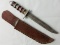 WW2 Theater Made U.S. Soldier Fighting Knife With Leather Sheath