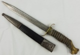 Unique WW1 German Officer's Cut Down Sword Into Fighting Knife-With Scabbard