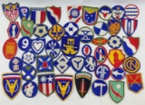 47pcs-Misc WW2 U.S. Command Patches Etc.