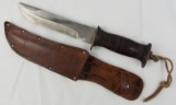WW2 Period EGW Fighting Knife With Leather Sheath