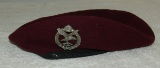 Rare Original WW2 Period British Airborne Soldier's Burgundy Beret W/AAC Insignia