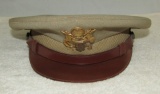WW2 Period U.S. Army/Air Corp Officer's Khaki Visor Hat-True Crusher