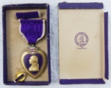 Early BB & B Purple Heart-Named/Numbered-Split Wrap Brooch