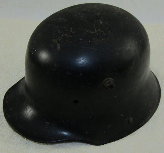 WW1 Pre WW2 M18 Helmet Shell Period Black Paint. Removed Decal. Possible Freikorps Helmet.