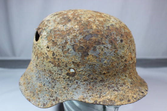 WW2 German M42 Ground Dug Combat Helmet.