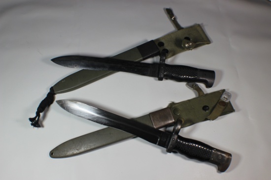 2 Cold War Era Spanish Bolo Bayonets. Used Condition.