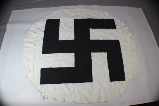 WW2 German Swastika Flag Center. Flag Removed.  29" Across.