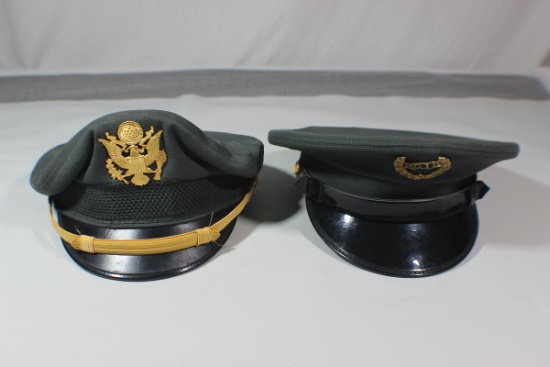 Lot of 2 US Vietnam Era Visor Caps. Officer & ROTC