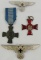 4pcs-WW1/WW2 Medals-Veteran's Breast & Cap Eagle Devices