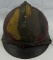 WW1 Italian Adrian Type Helmet With Camo Paint. Liner And Chin Strap Present