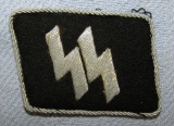 Waffen SS Officer's Bullion Embroidered Runic Collar Tab-Uniform Removed