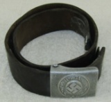 Nazi Police Belt Buckle With Leather Belt For Enlisted.