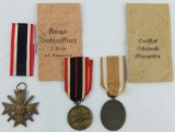 3pcs-2nd & 3rd Class War Merit Medals-West Wall Medal With Issue Packet