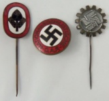 3pcs-NSDAP Party Badge-RAD & DAF Stick Pins