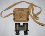 WWII Japanese Army Officer's Field Binoculars With Rubberized Case/Canvas Strap