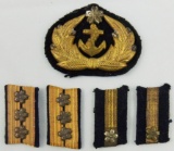 5pcs-WW2 Japanese Naval Officer Insignia-2 Pair Collar Tabs-Visor Cap Device