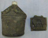 M1910 U.S. Canteen-1942 WWII Period Dated W/Airborne/Assault Forces Impregnated Cover-Map Pouch