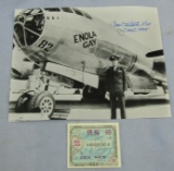 Enola Gay 8 X 10 Photo With Original Signature By Pilot Paul Tibbets-Japanese Military Scrip.