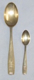 2pcs Original WW2 Period Adolf Hitler Formal Pattern Silver Spoons