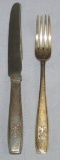 2pcs Original WW2 Period Adolf Hitler Formal Pattern Silver Salad Fork/Knife