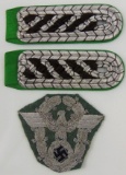 3pcs-WW2 Nazi Police Officer Bullion Arm Eagle/Pair Sew In Shoulder Boards