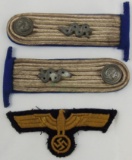 3pcs-Kriegsmarine Medical Officer's Shoulder Boards/Breast Eagle Grouping.