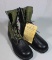 US Vietnam War Early Pair of Jungle Boots. 1966 Dated. Size 8 Extra Wide. Mint Condition.