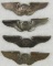 4pcs-WW2 Period US Army Air Corp Air Crew Wings-Full 3