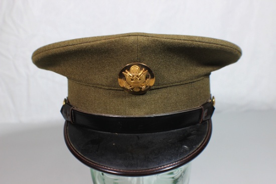 US WW2 Enlisted Army Dress Visor Cap Hat. 7 1/4. Good Cond.
