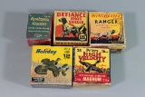 Lot of 5 Early Miniature Salesman Sample Ammunition & Shot Shell Boxes. TINY SIZES!!! RARE!