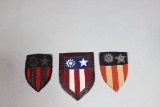 US WW2 Army Air Force CBI China Burma India Lot of 3 Theater Made Patches. Leather, Bullion, Silk.