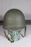 US WW2 Front Seam Swivel Bale M1 Helmet W/ Liner. Refinished.