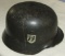 WW2 Double Decal Waffen SS M35 Helmet With Chin Strap/Liner-Named! Q66-Combat Worn Example