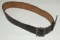 Third Reich Officer's Black Leather Belt With Pebbled Buckle-1939 Dated