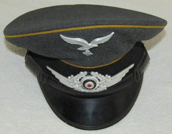 Rare Luftwaffe "Hermann Goring Fallschirmjager Rgt."  Enlisted Visor Cap -