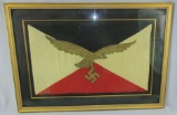 Rare WW2 Luftwaffe Commanding General Flag In Frame