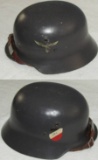 Rare Early WW2 Period Aluminum Shell Double Decal Luftwaffe Helmet W/Liner/Chin Strap