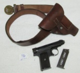 M1913 (Transitional 2nd Variant) Sauer & Sohn 7.65 Cal. Pistol W/Holster/WW1 German Officer's Belt