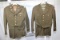 Lot of 2 US WW2 Chocolate Brown Army Officer Dress Jackets. Bullion Colonel Rank.